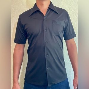Vintage 70s Joel California Black SS Shirt - Mens Large